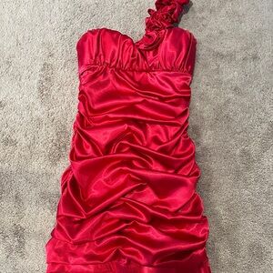 My Michelle hot pink Ruffled One-Shoulder Bodycon Dress